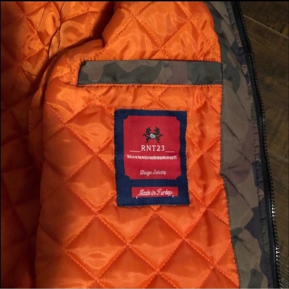 Ron Tomson RNT23 Camouflage Bomber Jacket With Patches Size Medium - Picture 6 of 7